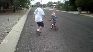Rhodry riding his bike