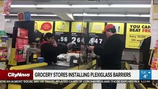 Business report: Grocery stores install plexiglass shields