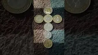 МОНЕТЫ: 1 по 200, 3 по 100, 1 по 50, 1 по 20 и 1 по 5 ТЕНГЕ лежат на байковой поверх 11-ого Января