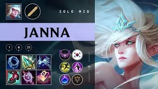 Janna Mid vs Akali - KR Master Patch 25.23