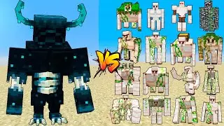 Warden Beast vs Golem Family | Sculk Boss and All Golems - Fight Minecraft Battle