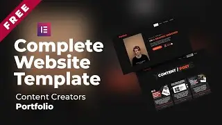 Download Free Elementor Template (Complete Website) Dark Theme For YouTubers / Content Creators