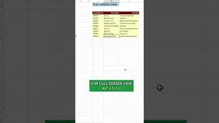 How to get full screen view in Excel 🔥 Excel shortcut keys you should know #excel #microsoftexcel