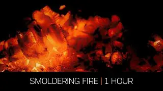 Relaxing Smoldering fire 🔥 with Burning Logs and Crackling Fire Sounds for Stress Relief