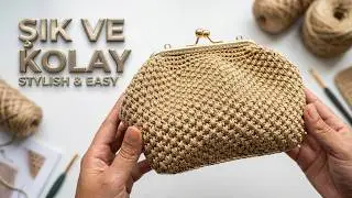 Easy & Chic Crochet Clutch Bag DIY 🧶 (Sparkling Evening Purse)