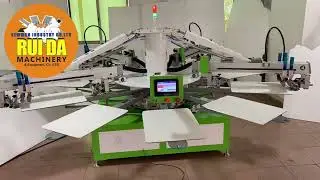 🐙 4 Color 10 Station with 50*70cm Pallet size OCTOPUS SCREEN PRINTING MACHINE 🐙