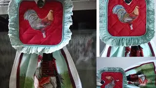DIY🐓COMO DECORAR UNA TOALLA, PARA COCINA🐓✏️✂️