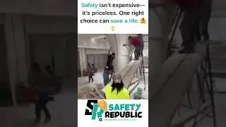 Improvised Scaffolding: A Dangerous Shortcut #workplacesafety #scaffoldingsafety #ppe