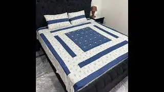Bed sheets king sizes .Emb 3pc*Patch Work * cotton Center Panel Full Emb price 2000@ 12$ Pakistan