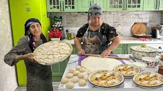 Бабушка готовит традиционные азербайджанские хинкали | Вкусные кулинарные рецепты!