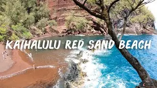 Kaihalulu Red Sand Beach is one of the best on the east side of Maui, Hawaii