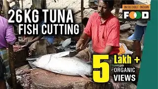 26Kg tuna Fish Cutting | Big fish Market | Incredible India