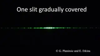 What happens to the interference pattern when you gradually cover two slits one by one?