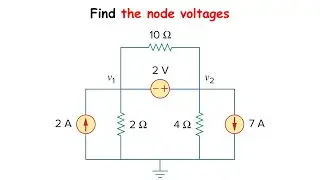 [Sadiku Example 3.3] SUPERNODE ANALYSIS - For the circuit shown in Fig. 3.9, find the node voltages.