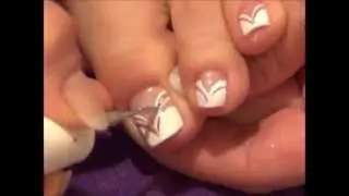 Toe nail Design - Elegant White V-shape French Design