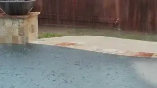 raining so hard in Houston our pool overflowed