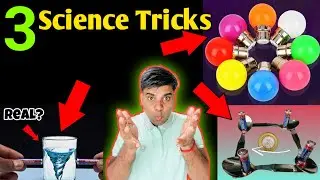 3 Science Tricks ✅ | Bulb + Batteries = Emergency Lighting | Battery_Coin_Spin_Hack #experiment