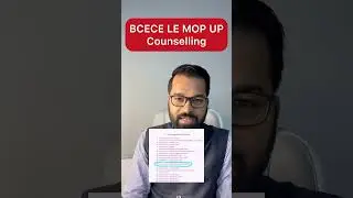 BCECE LE Mop Up Counselling Update #bcecele #bceceleexam #bceceleupdate