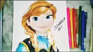 Frozen (Anna) drawing 💗 | Frozen❄| Step by Step drawing 💙