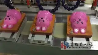 Toys pad printer 4 color conveyor belt rotary pad printing machine
