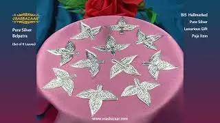 Osasbazaar Pure Silver Belpatra -BIS Hallmarked ओसासबाजार शुद्ध चांदी के बेलपत्र - BIS हॉलमार्क।