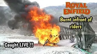 New 2017 Royal Enfield caught fire in Ladakh | BS4 Bullet 500 |