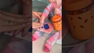 My baby makes a Valentine&rsquo;s Day painting for her sister! Easy DIY craft!