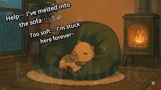 【Lofi Music】Melt into the melody |  Capybara Vibes: Fireside Relaxation and Rainy Tranquility 🌟🎶