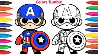 How to Color Captain America - Superhero | Kids Drawing & Coloring | Colors Tumble. #captianamerica
