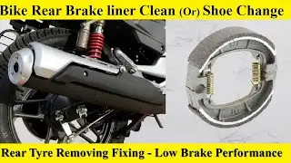 Brake Shoe Clean & Change_ Brake noise Arresting _Bike Back / Rear Wheel Remove & Fixing_ in Tamil