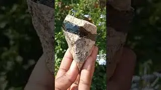 N224 black schorl tourmaline in natural rock - pure EMF protection