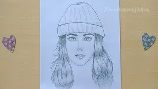 How To Draw Girl Wearing Winter Cap For Beginners Easy Steps (art video)