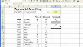 Entering Formulas for Exponential Smoothin