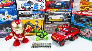 Unboxing Rc High Speed Car Simulation,  Rc Off-road Police, Excavator, Clibbing car, iron Man