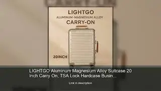 LIGHTGO Aluminum Magnesium Alloy Suitcase 20 Inch Carry On, TSA Lock Hardcase Business Travel L