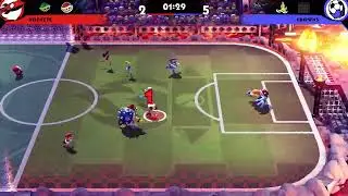A Princess Peach Hyperstrike and a great counter attack in Mario Strikers: Battle League