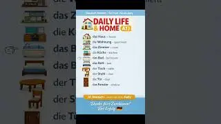 Essential Daily Life & Home in German 🇩🇪  A1 Vocabular