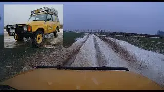 Land Rover Discovery Camel trophy - ONBOARD POW snowy field road ride