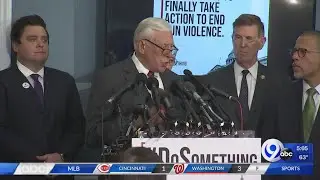 Democratic Congressmen on Capitol Hill demanding gun background checks