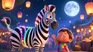 Magical Zebra in Moon Market | Fun Adventure Song for Kids | Toddler Imagination Rhyme