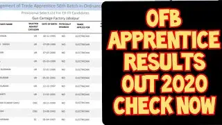 OFB APPRENTICE RESULTS OUT 2020