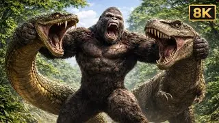 KING KONG VS TITANOBOA & DINOSAUR | 8K CINEMATIC TIMELAPSETIMELAPSE  