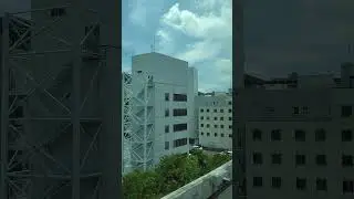 Onboard Shinkansen high speed train approaching Okayama Station