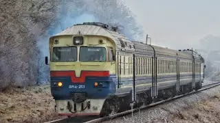 Приміський дизель-поїзд ДР1А-253 з привітною бригадою слідує маршрутом