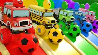 Carros Para Niños - Ruedas gigantes, huevos de colores - Aprender Colores - Canciones infantiles