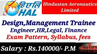 HAL Design & Management Trainee (Engineer,Law,HR,Finance) Recruitment 2022- Syllabus- apply online