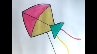 Vibrant Kite Drawing & Painting Tutorial | Easy Step-by-Step for All Ages!