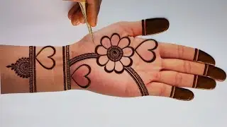 Very easy heart shape mehndi designs || front hand mehndi || kavya makeovers