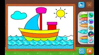 Coloring a Boat ⛵🌊 | Learn Colors for Kids | Preschool Coloring | Tiny Color Tales