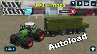 Fs23 mods - Big tractor fliegl Flatbed RYG-  Bale  Autoload Trailer 